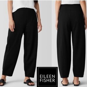 EILEEN FISHER L Timeless Lagenlook Stretch Straight Leg pull on Pants Slacks